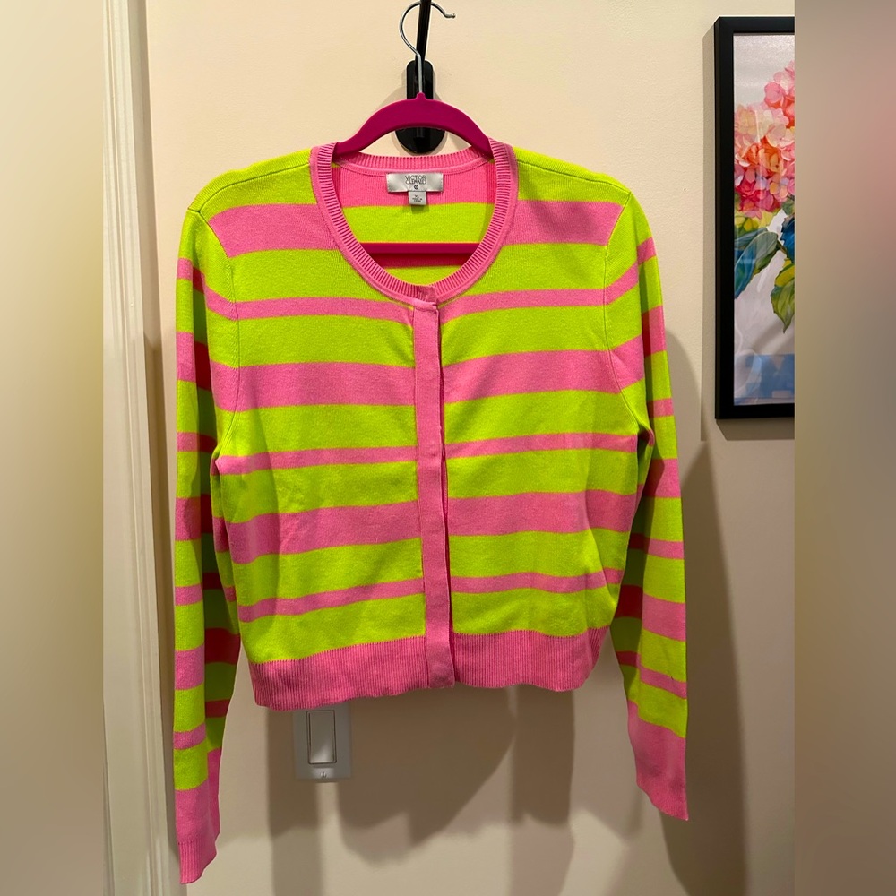 Victor Glemaud Pink and Green Cardigan NWOT XL
